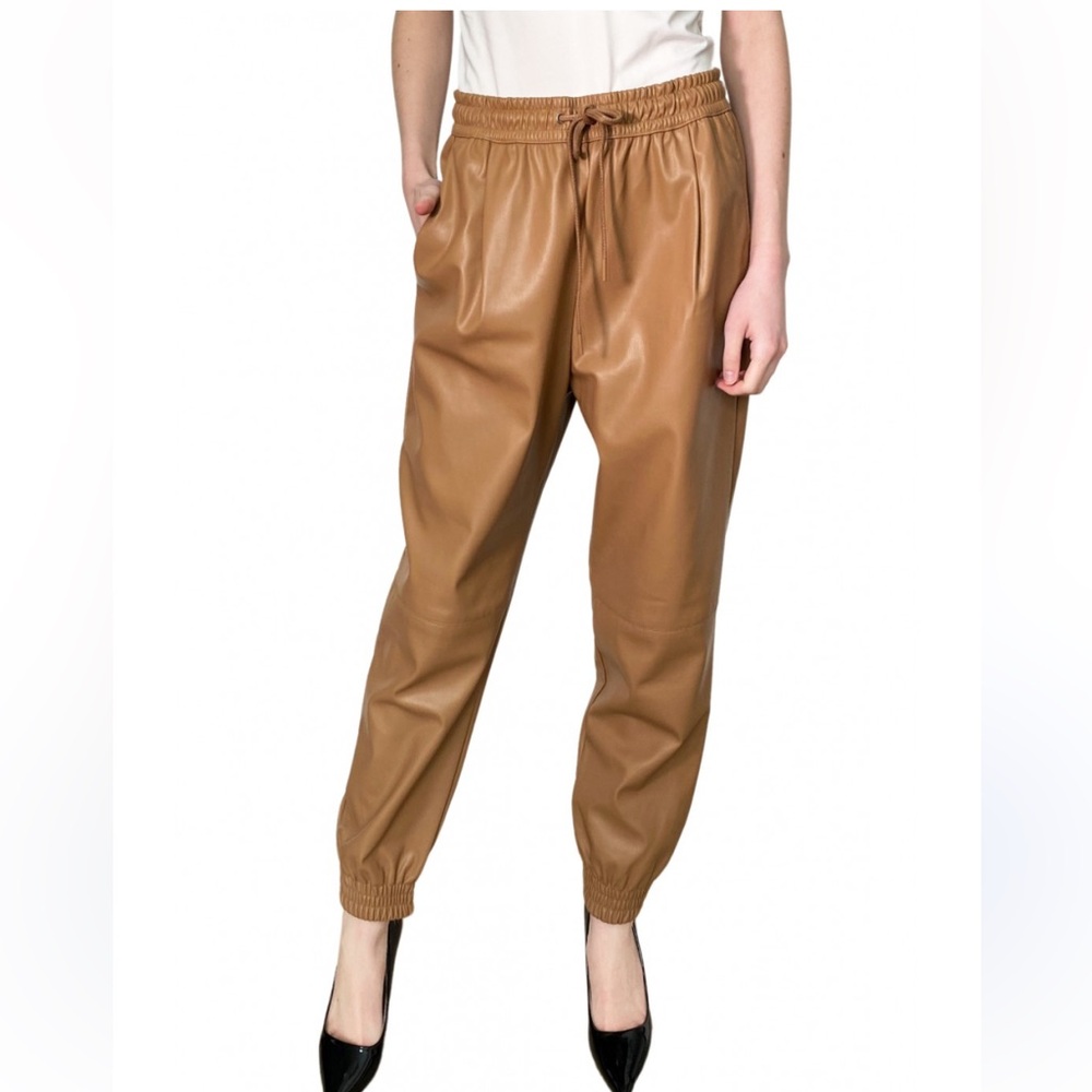 Zara Beige Leather joggers